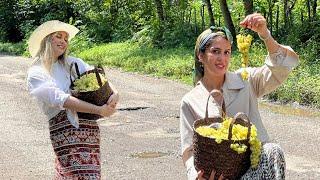 How to make jam with organic grapes? Cooking in a wooden hut