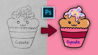 Create a Vector Illustration From a Sketch With PHOTOSHOP (EASY)