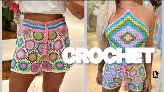 CROCHET SQUARE DA FARM | CONJUNTO DE SHORT E TOP INSPIRAÇÃO |