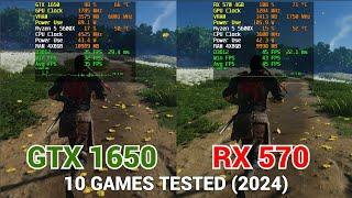 Nvidia GTX 1650 vs AMD RX 570 10 Games Tested (2024)