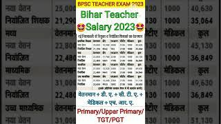 BPSC teacher Salary 2023 | Bihar Primary/TGT/PGT Salary 2023 #bpscteacher #biharteacher #shorts