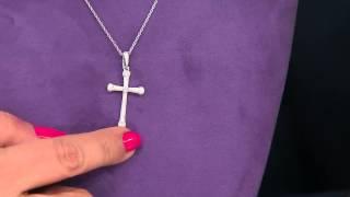 Micro-Pave' Diamond Cross, Sterling, 1/3 cttw, by Affinity with Antonella Nester