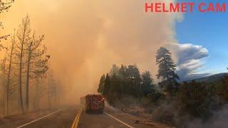 PARK FIRE HELMET CAM - FIREFIGHTERS HOLD THE LINE ON HWY 32 - 7/26/2024