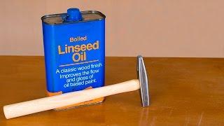 Refinishing a tool handle with boiled linseed oil