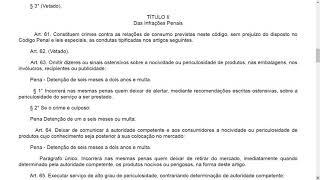 LEI SECA EM ÁUDIO, Crimes do Código de Desefa Do Consumidor - CDC. Lei 8.078/90