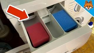 Put 2 Sponges in your Washing Machine Drawer and WATCH WHAT HAPPENS(GENIUS)