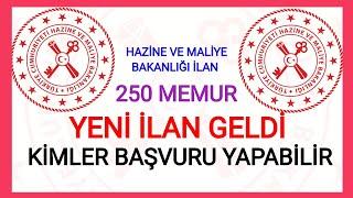 250 YENİ MEMUR ALIMI️HAZİNE VE MALİYE BAKANLIĞI FARKLI ŞEHİRLERDE İL İL MEMUR ALIMI YAPACAK DETAY️