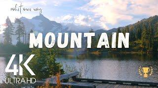 Scenic Relaxation Film with Calming MusicEarth Mountain  clouds Sounds