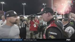 ALTERNATE VIEW OF KYLE BUSCH RICKY STENHOUSE JR POST RACE FIGHT AT NORTH WILKESBORO