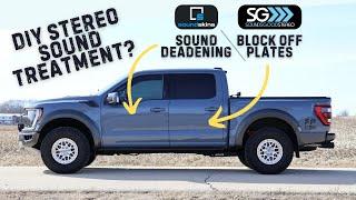 How to install SoundSkins Sound Deading and Sounds Good Stereo Block-off Plates in my Gen 3 Raptor!!