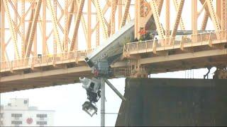 Tractor Trailer Dangled Over Bridge