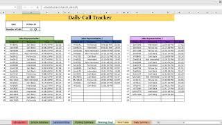 Daily Call Tracker Excel Presentation Acct 595