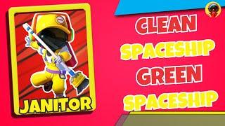 Clean Spaceship Green Spaceship  || Janitor Gameplay || Super Sus ||