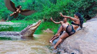 MOTARI S08 EP28: crocodile attack couple in water during swimming pool