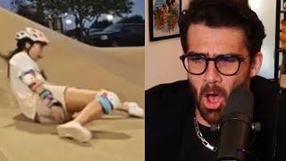 Hasan Reacts To Emily's Skate Fail...