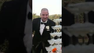 Champagne Tower Fail. #shorts #funnyvideos #champagnetower #bloopers #weddingshorts #weddingcandids