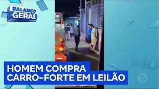 Influenciador compra carro-forte em leilão, e veículo é apreendido pela polícia durante passeio