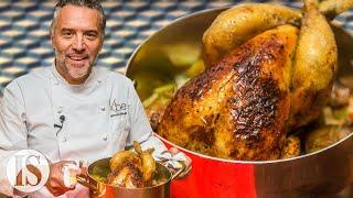 Pollo al forno alla birra in un due stelle Michelin italiano con Giancarlo Perbellini