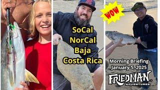 SoCal surf hot, Baja yellowfin & yellowtail, Costa Rica YFT, sand bass, El Patron to Catalina & more