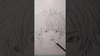 How to draw a anime boy step by step pencil drawing #art #shorts #drawing