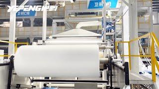 High Speed Double Beam Spunbond Fabric Machine | Spunbond nonwoven fabric machine with hydrophilic