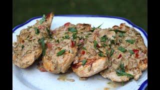 Jalapeno chicken with a creamy cheesy jalapeno sauce