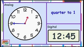 Telling the Time for Kids: Quarter To Times