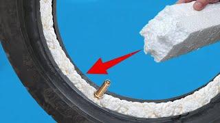 No one believes it but it really works! This substance pumped into tires is more durable than tubes