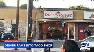 Woman uses car to destroy Canoga Park taco restaurant