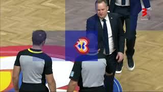 Mindaugas Kuzminskas hits half court shot