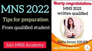 Tips for MNS 2022 Exam by Neha / Join MNS Academy