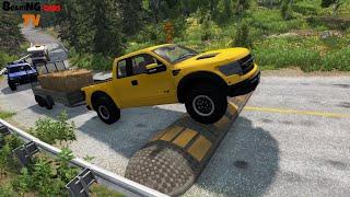 Cars vs Massive Speed Bumps vs HUGE POTHOLES #93 - BeamNG.drive | BeamNG-Cars TV live 14