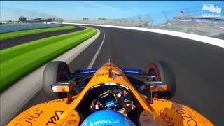 Fernando Alonso onboard during 2019 Indy 500 practice