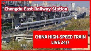 CHINA LIVE TRAIN 24/7: Trainspotting on Chengdu East Railway Station