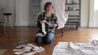 how to make a slipcover | part 5 | skirt, ties & cushion cover