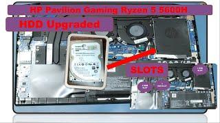 HP Pavilion Gaming 15 Ryzen 5 5600h | Upgrade RAM / SSD / HDD| Disassembly Guide| HDD Upgrade Guide