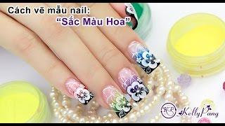 Học vẽ móng - Dạy vẽ cọ bản Sắc màu hoa | KellyPang Nail