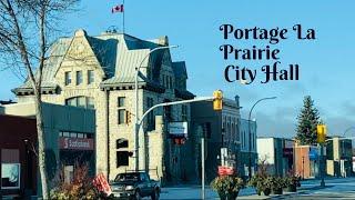 City of Portage la Prairie Drive Tour On A Weekend /Manitoba Canada