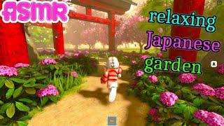 ASMR Roblox  Exploring Realistic Japanese Garden Relaxing Slow Mouth Sounds + Mic Brushing  