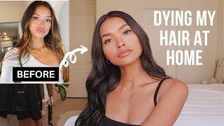 COLORING MY HAIR AT HOME! NO MORE BRASSY HAIR || NICOLE ELISE