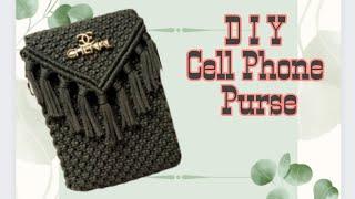 Dompet Tali Kur || Tutorial Dompet HP Tali Kur dengan tutup || Macrame Purse Tutorial