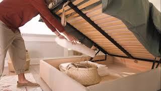 KIPLI - Le lit coffre en bois et lin Kipli 