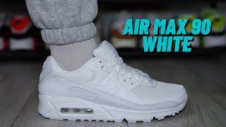 Nike Air Max 90 "All White" On Feet Review