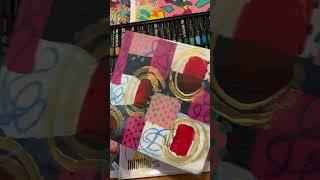 VIDEO - Abstract Artwork: Circles with Gold #art #painting #artist #pixie art studio #noura connolly