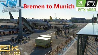 Airbus A320 Lufthansa I Flight from Bremen to Munich I Ultra Realistic I 4K-60FPS