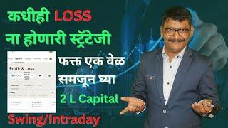 कधीही लॉस होणार नाही अशी स्ट्रॅटेजी  | No Loss Set Up | Trade Swing | Intraday Trading Strategies