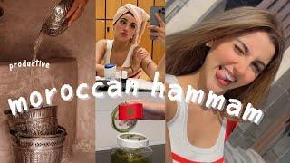 حمام مغربي و وصفة واااعرة مع ماما  || moroccan bath, skin whitening mask 