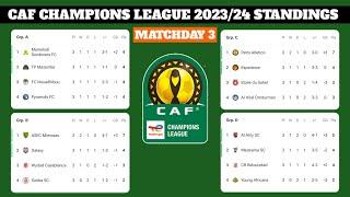 CAF Champions League 2023/24 Standings Table Update Today • Matchday 3