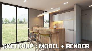 스케치업 집 모델링 + 렌더링 (Sketchup House Modeling + Rendering)