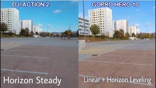 Dji Action 2  vs Gopro Hero 10  |  Horizon Steady vs Horizon Leveling